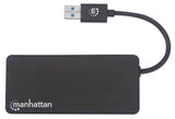 Manhattan USB-A 3-Port Hub with Card Reader, 3x USB-A ports, 5 Gbps (USB 3.2 Gen1 aka USB 3.0), SD, MicroSD, MMC and Memory Stick; Bus Power, SuperSpeed USB, Black, Three Year Warranty