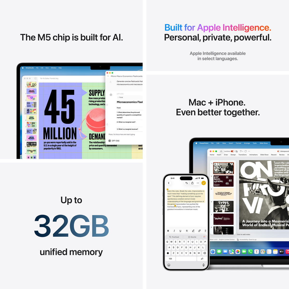 Apple MacBook Air 13-inch : M5 chip with 10‑core CPU and 10‑core GPU, 24GB, 1TB SSD - Midnight