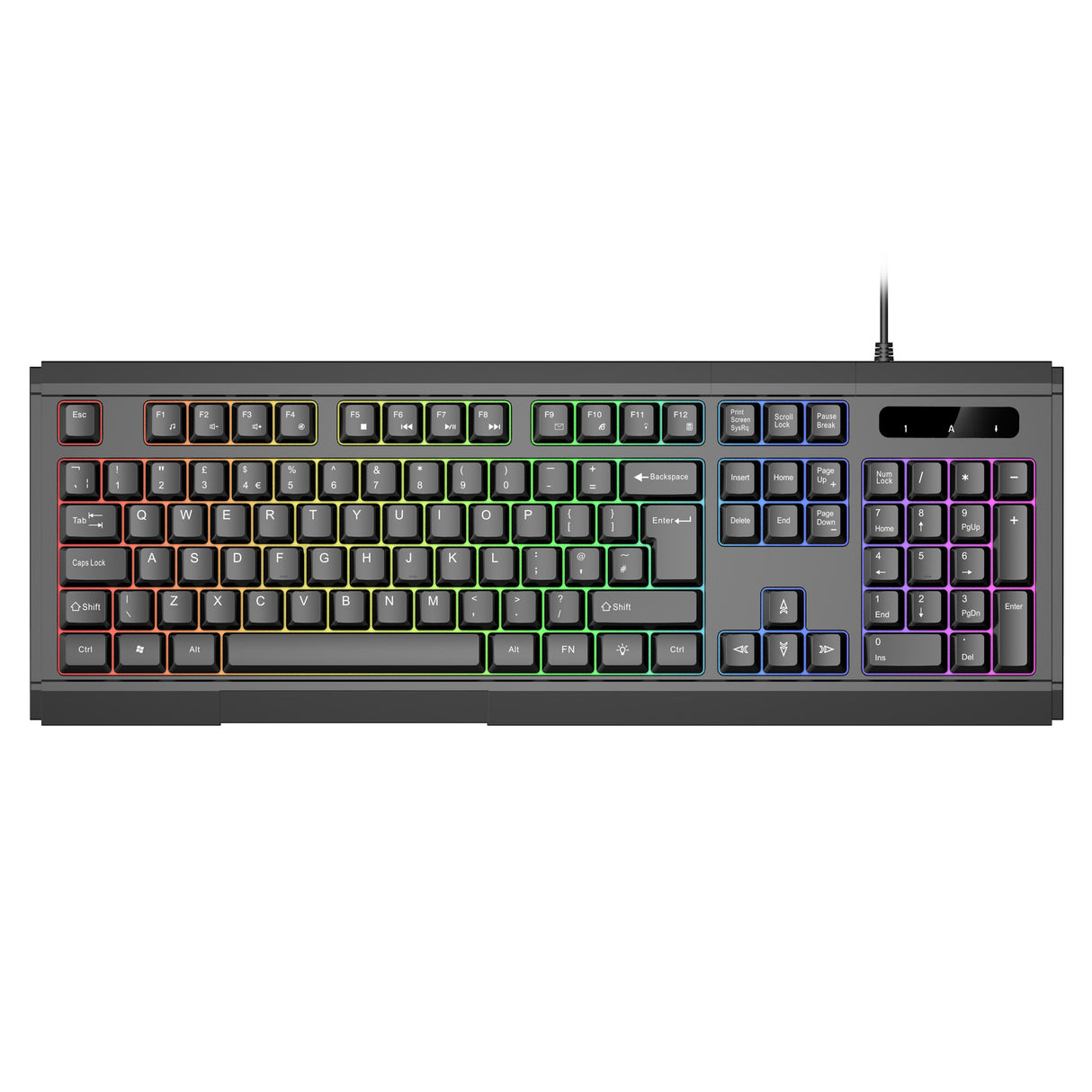 VIDA GAMER BLK 4IN1 USB KB MS HS KIT keyboard Mouse included Gaming QWERTY UK English Black