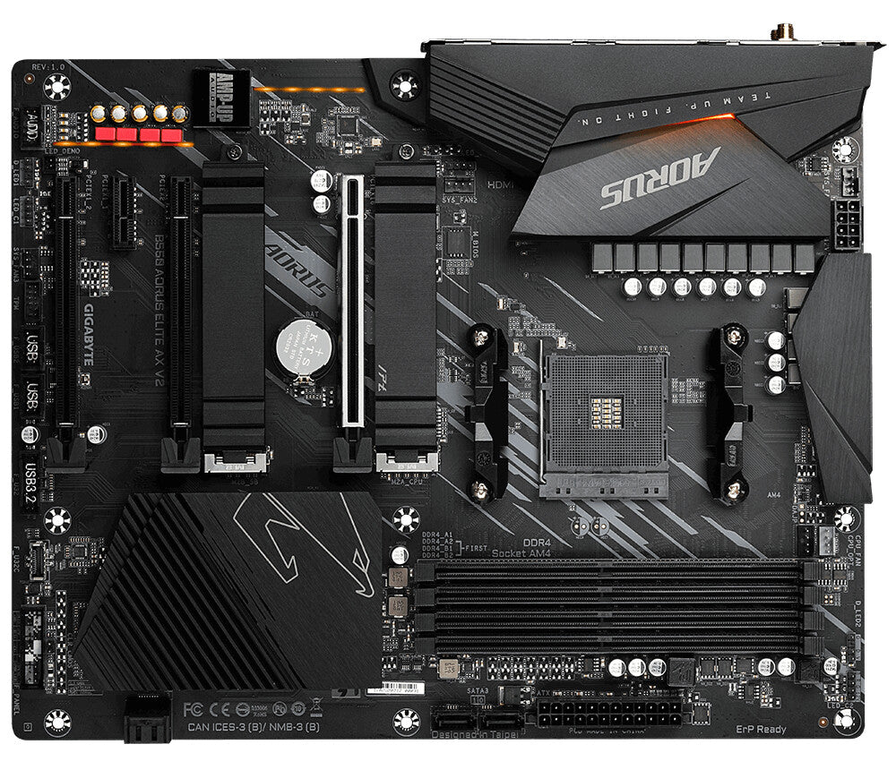 Placa base Gigabyte B550 AORUS ELITE AX V2 AMD Socket AM4 ATX HDMI/DIsplayPort WiFi 6 M.2 RGB USB 3.2 Tipo-C