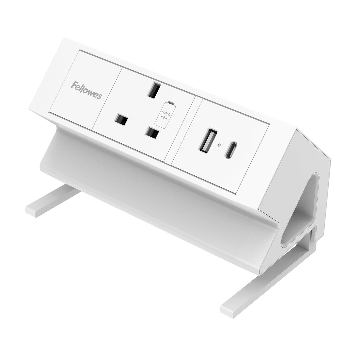 Fellowes Power Desk Socket with 1 Power Socket 1 USB-A & USB-C Ports W ...