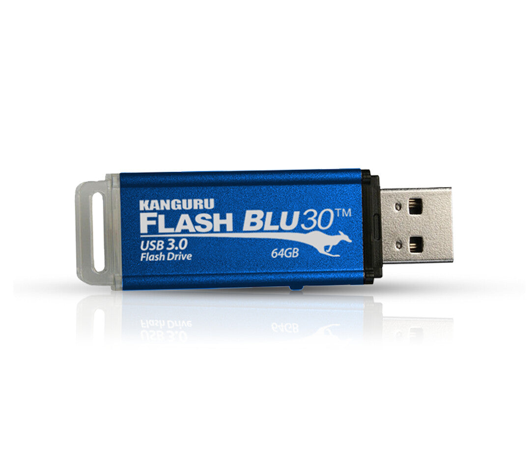 iStorage Kanguru FlashBlu30 SuperSpeed USB3.0 16GB |Secure Flash Drive| Physical Write Protect Switch | Windows “Ready Boost” compatible
