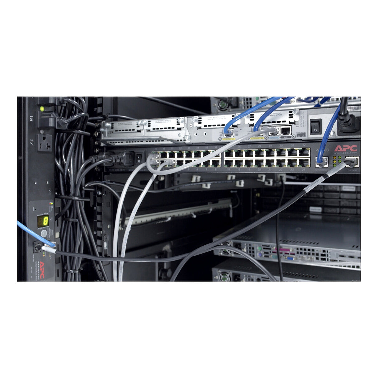APC NetShelter Cable Management, Vertical Cable Manager, Cable Rings, Set of 8, Black, 55 mm x 766 mm x 85 mm