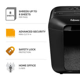 Fellowes LX Series Paper Shredder LX41 8 Sheet Mini Cut Shredder with 17 Litre Bin Advanced Security P4