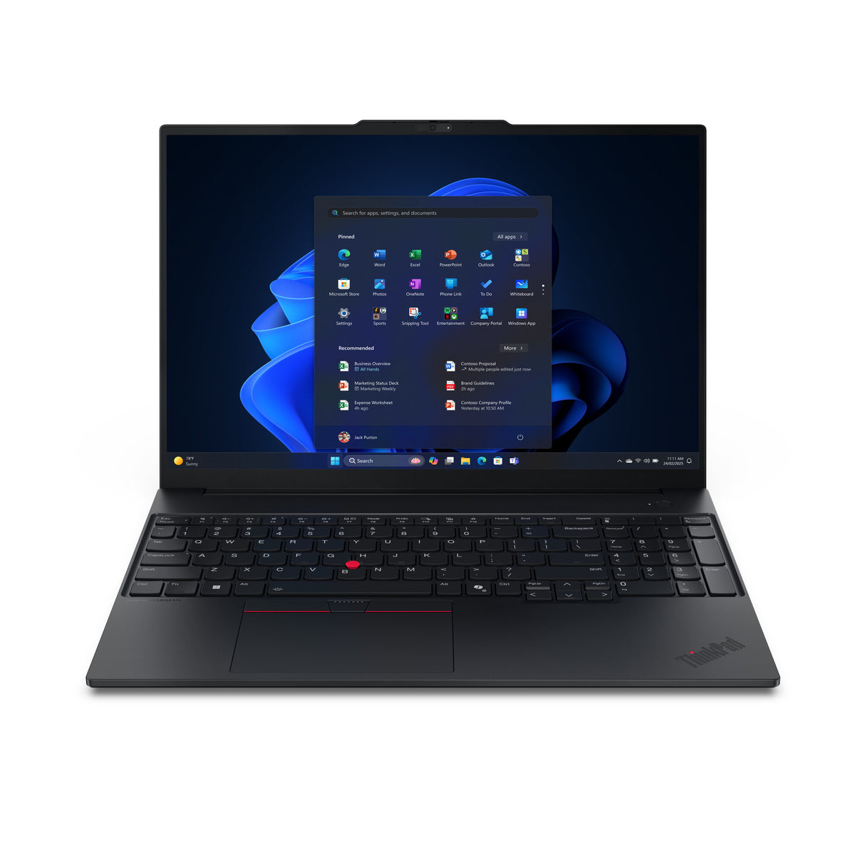 Lenovo ThinkPad E16 Gen 3 (AMD) Copilot+ PC AMD Ryzen™ 5 220 Laptop 40.6 cm (16") WUXGA 16 GB DDR5-SDRAM 512 GB SSD Wi-Fi 6E (802.11ax) Windows 11 Pro UK English Black