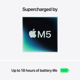 Apple MacBook Air 13-inch : M5 chip with 10‑core CPU and 8‑core GPU, 16GB, 512GB SSD - Midnight