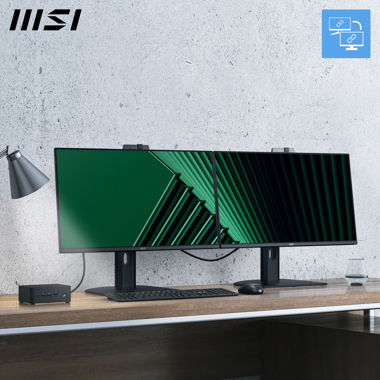 MSI Pro MP275QPDG 27 Inch Monitor, QHD (2560 x 1440), 100Hz, IPS, 1ms, 2x HDMI 2.0b, 1x DP 1.2a input, 1x DP 1.2a output, 1x Type-C (DP alt.) w/ 98W PD, 1x LAN, 4xUSB 5Gbps Type-A, 1x USB 5Gbps Type-B, Built-in Speakers, Webcam, Daisy Chain, HDR Ready, An
