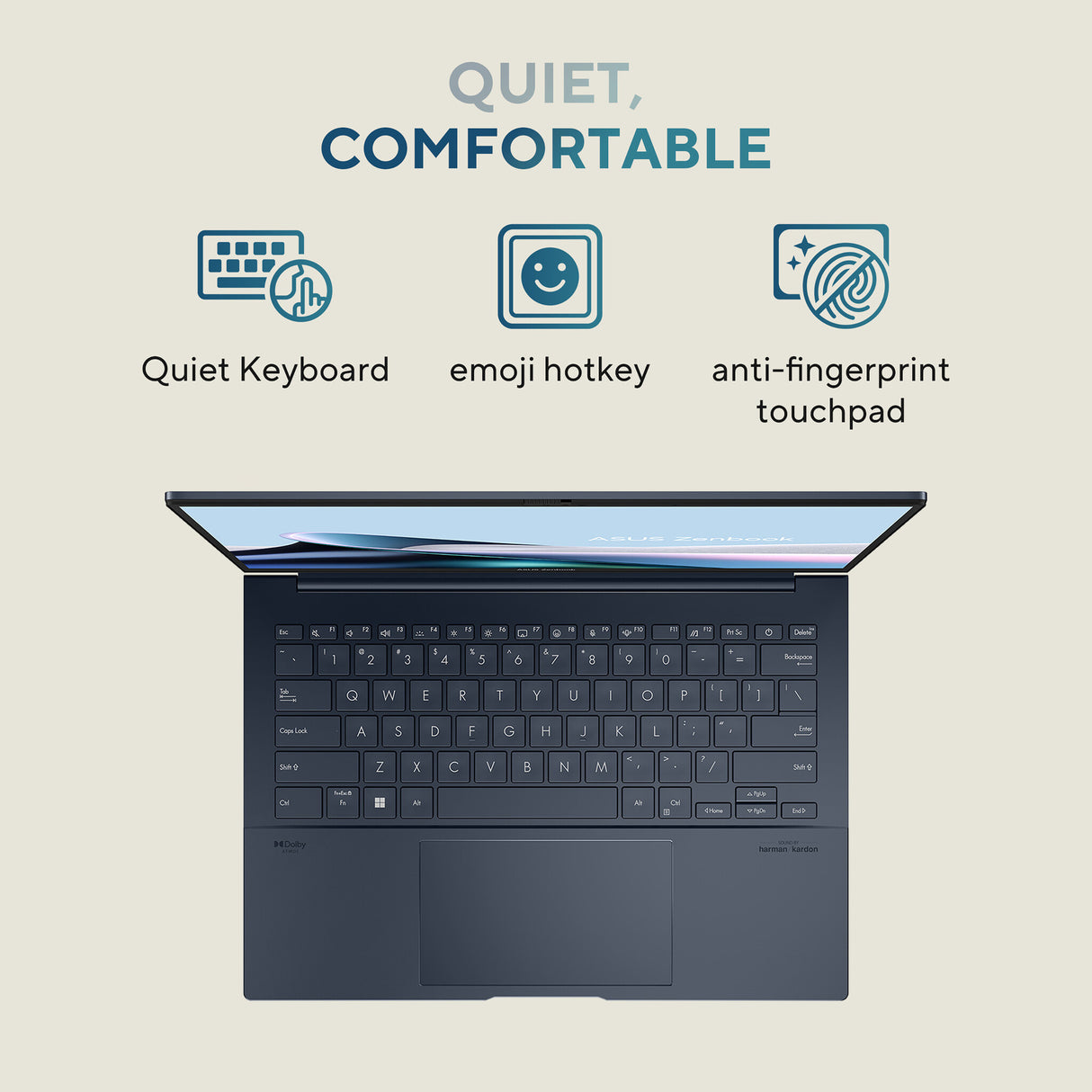 ASUS Zenbook 14 OLED UX3405CA-QL192W Intel Core Ultra 7 255H Laptop 35.6 cm (14") Touchscreen WUXGA 16 GB LPDDR5x-SDRAM 1 TB SSD Wi-Fi 7 (802.11be) Windows 11 Home Blue