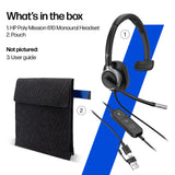 HP Poly Mission 625 Stereo USB Wired Headset (Bulk)