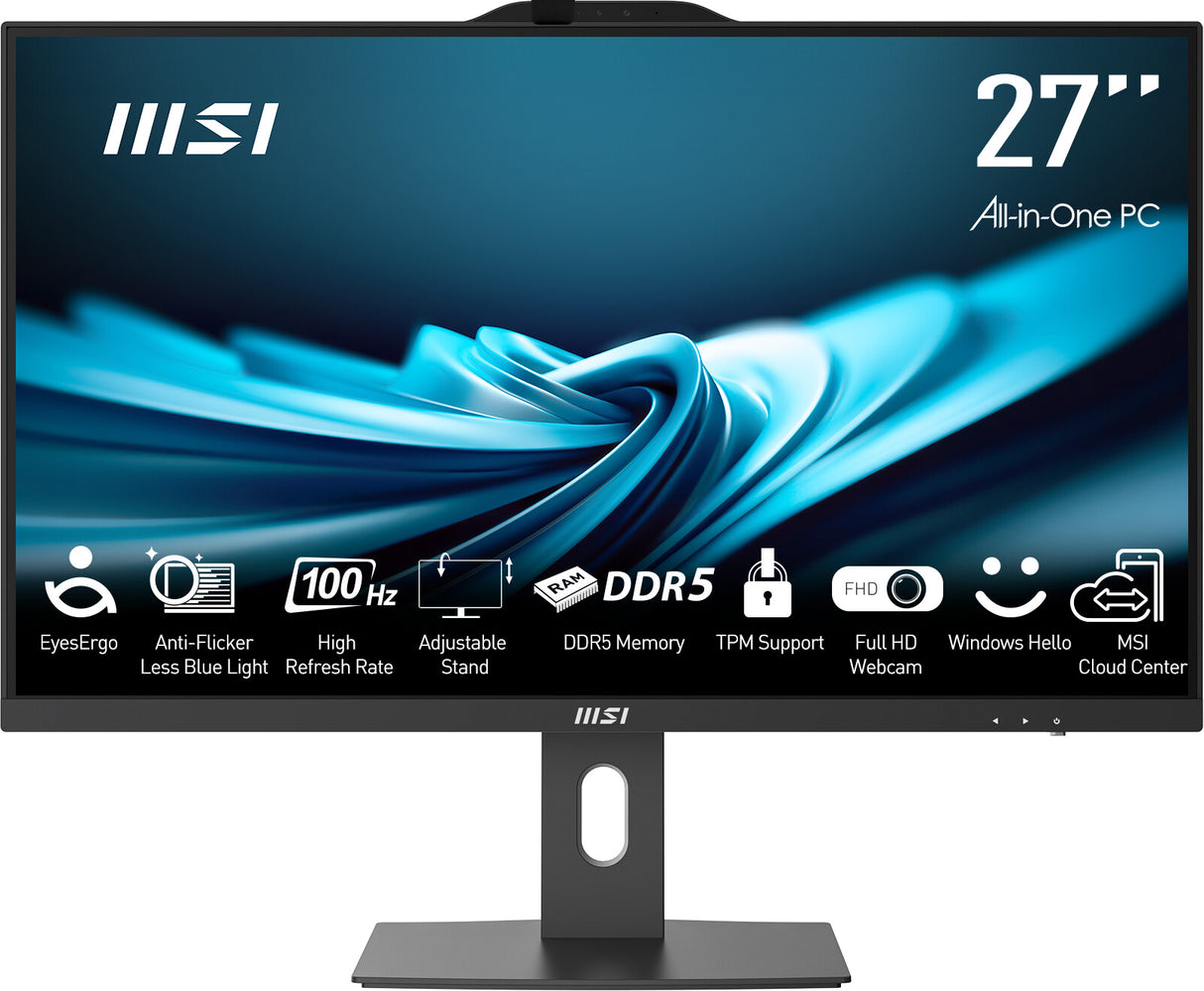MSI Pro AP272P 14M Intel Core i7 14700 All in One PC, (16GB RAM, 1TB SSD, Windows 11PRO), 27 Inch IPS Screen/UHD Graphics/Type-C/USB/LAN/HDMI/DP/WiFi 6E/BT 5.3/VESA