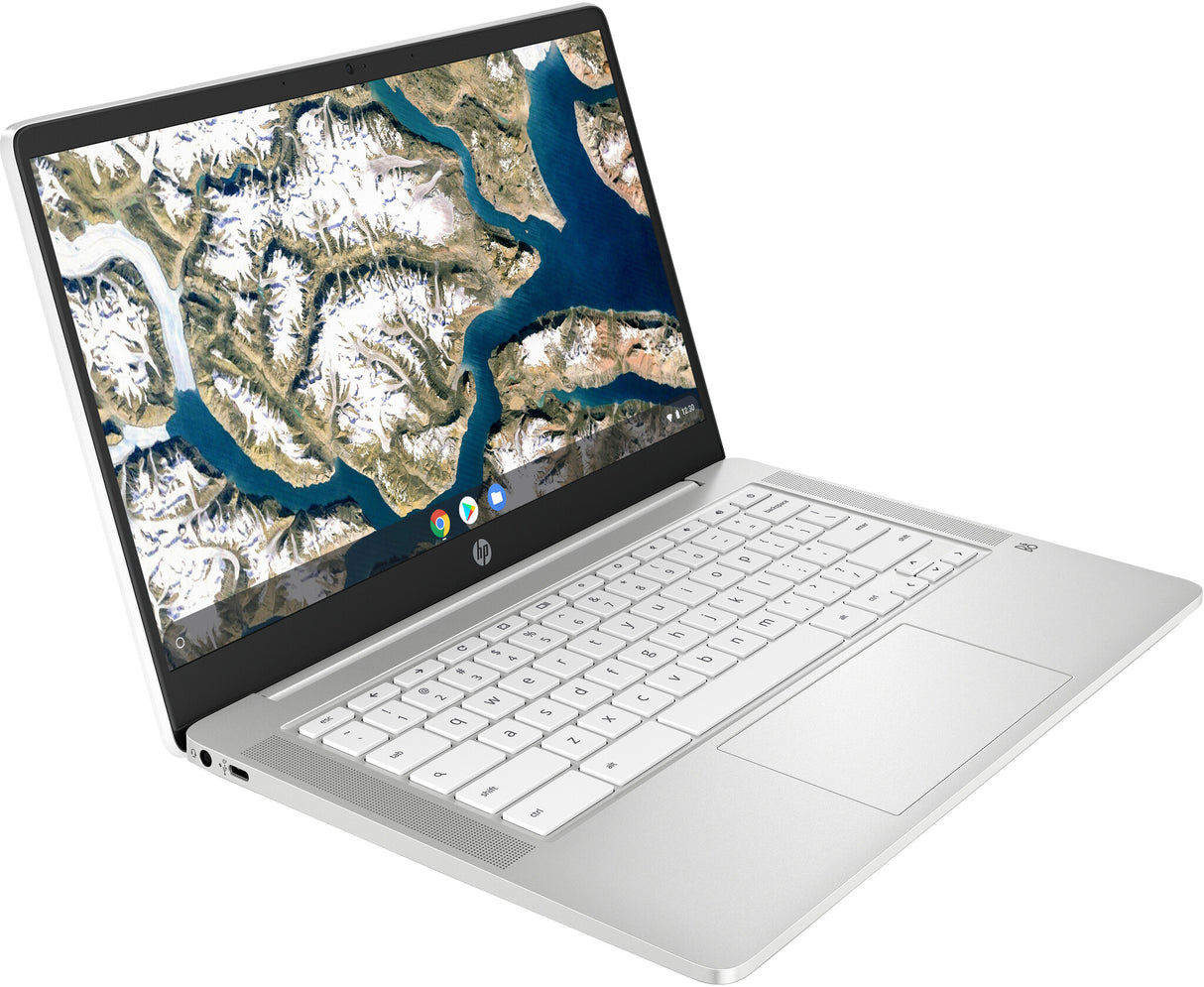 HP Chromebook 14a-na0011na Intel® Celeron® N4120 35.6 cm (14") HD 4 GB LPDDR4-SDRAM 64 GB eMMC Wi-Fi 5 (802.11ac) ChromeOS White