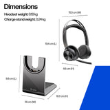 HP Poly Voyager Focus 2 USB-C-C Headset +USB-C/A Adapter +Charging Stand