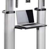 StarTech.com Rolling TV Cart/Stand On Wheels For 60-100inch Flat Screens Up To 220lb (100kg), Height Adjustment via Hand Crank, Mobile/Portable Trolley Mount
