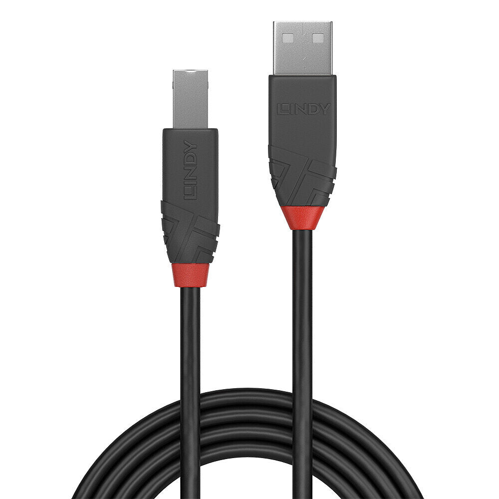 Lindy 2m USB 2.0 Type A to B Cable, Anthra Line