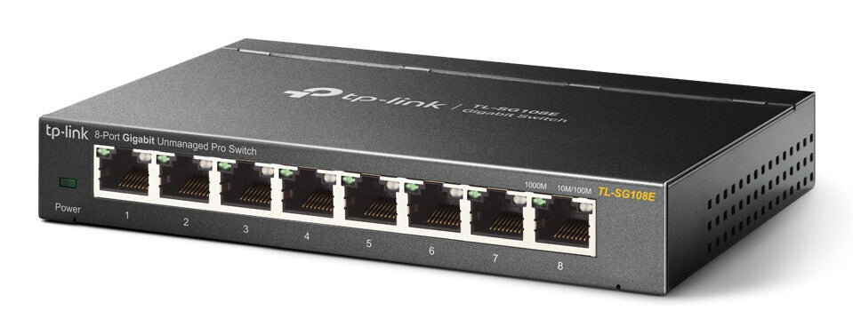 TP-LINK (TL-SG108E) Switch Inteligente Easy Gigabit de 8 Puertos, Caja de Acero