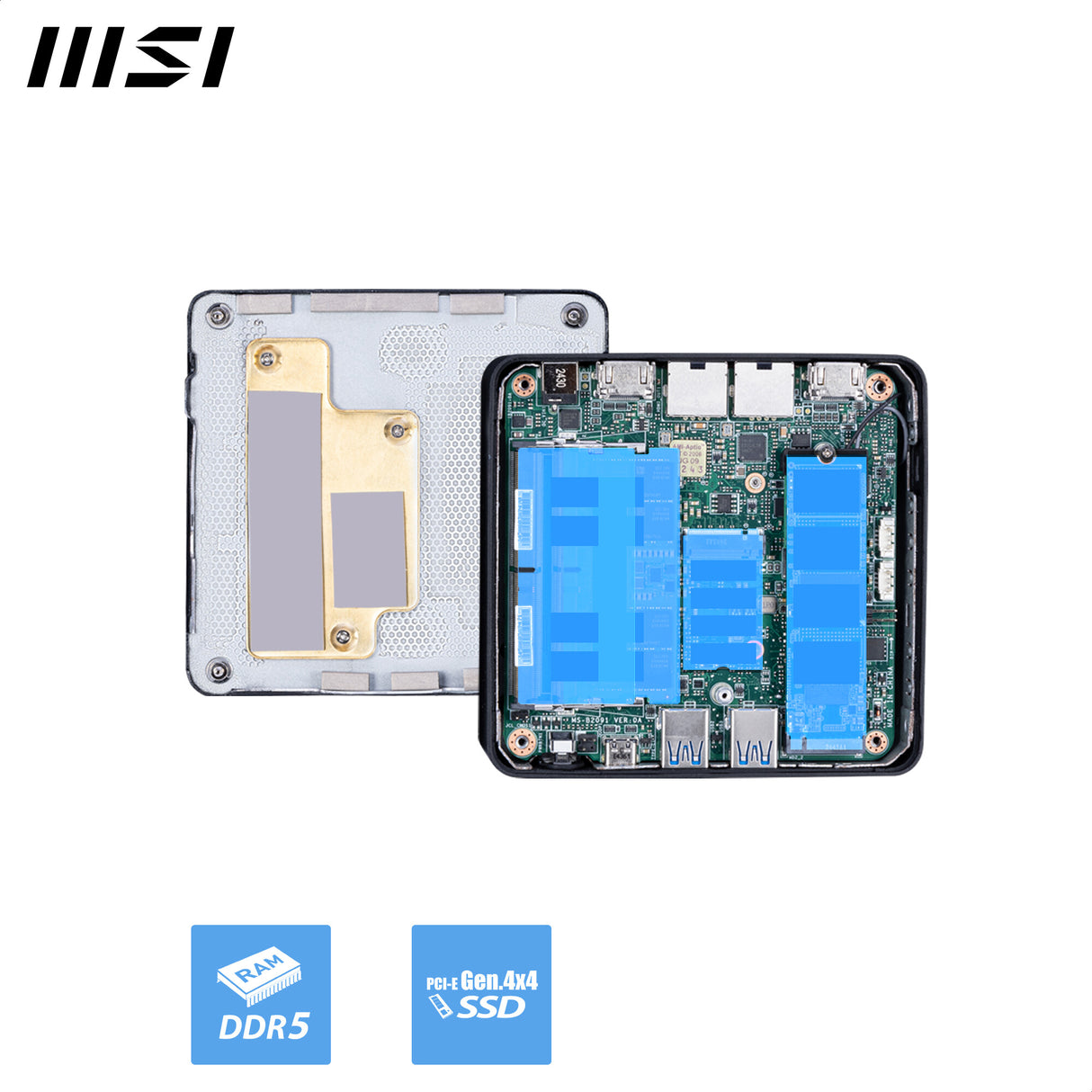 MSI Cubi NUC AI 1UMG Intel Core Ultra 7 155H, Desktop PC, NUC, SFF, Mini Computer, HTPC, (16GB RAM, 1TB Storage, Windows 11 PRO), Intel Graphics/DDR5/Dual ThunderBolt 4/Dual HDMI/Dual LAN/WiFi 6E/BT 5.3/VESA