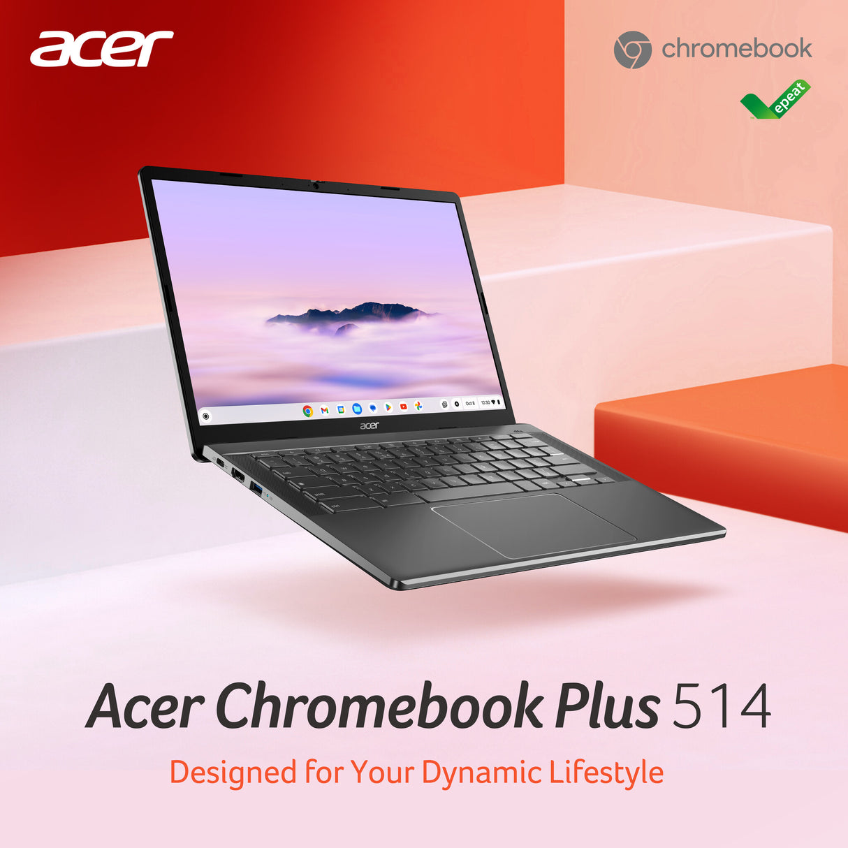 Acer Chromebook Plus 514 CB514-3H - AMD Ryzen 5 7520C, 8GB, 256GB SSD, 14" WUXGA, Google Chrome OS, Iron