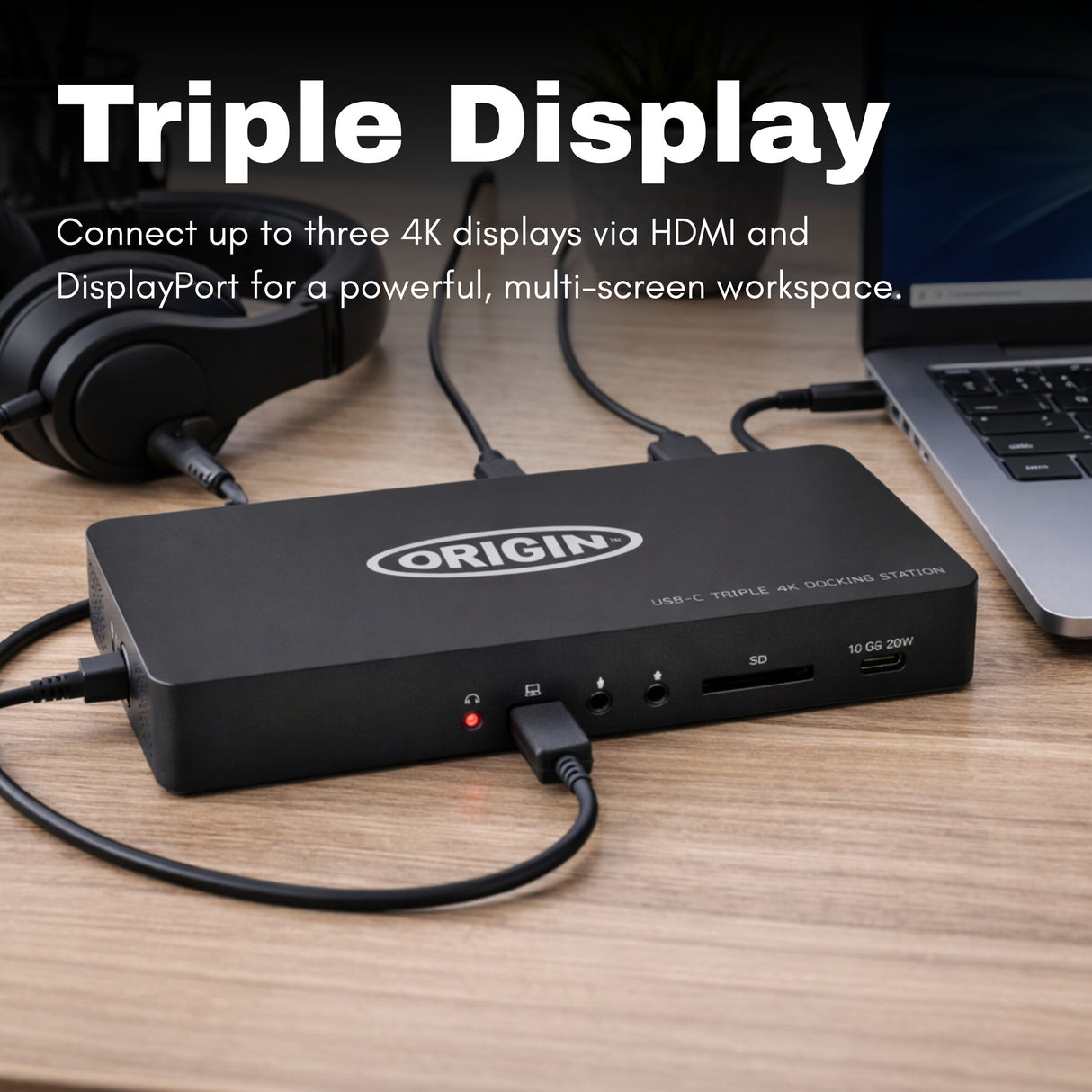 Origin Storage Docking Station USB-C/A Triple 4K