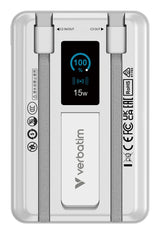 Verbatim Charge'n'Go 2C & Display Power Bank 10000 mAh Silver