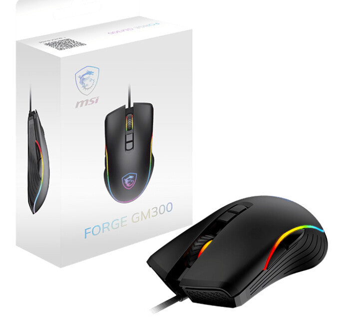 MSI FORGE GM300 mouse Gaming Ambidextrous USB Type-A Optical 7200 DPI
