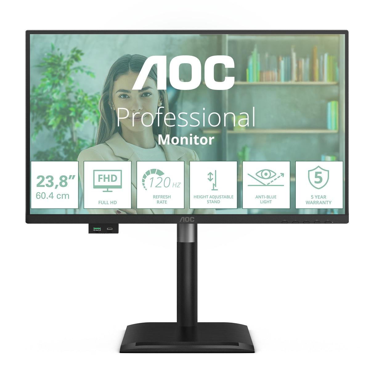 AOC 24P4U computer monitor 60.5 cm (23.8") 1920 x 1080 pixels Full HD Black