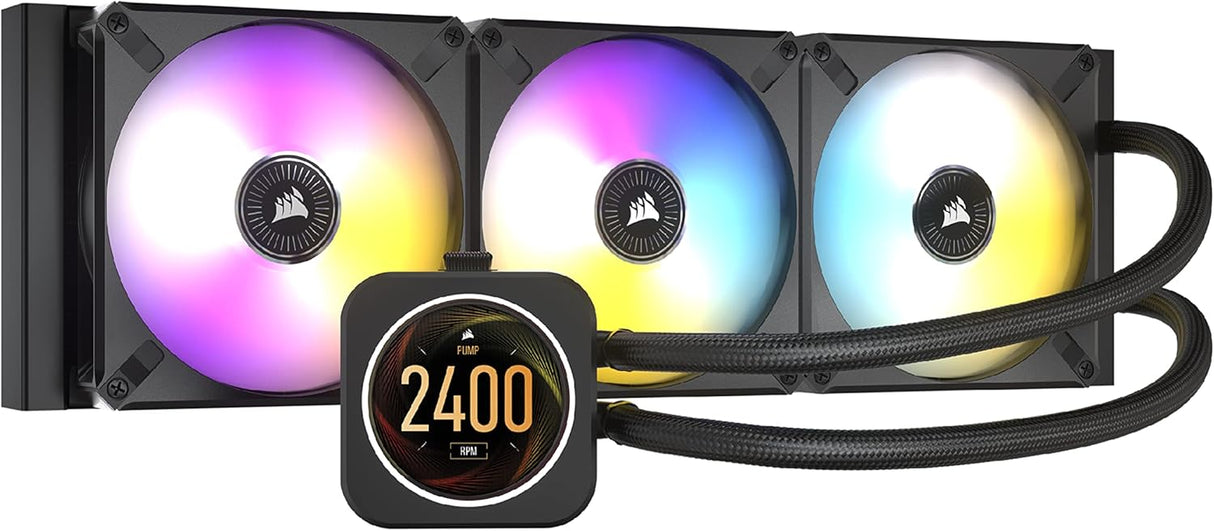 Corsair Hydro Series iCUE H150i Elite LCD Display Performance Liquid CPU Cooler