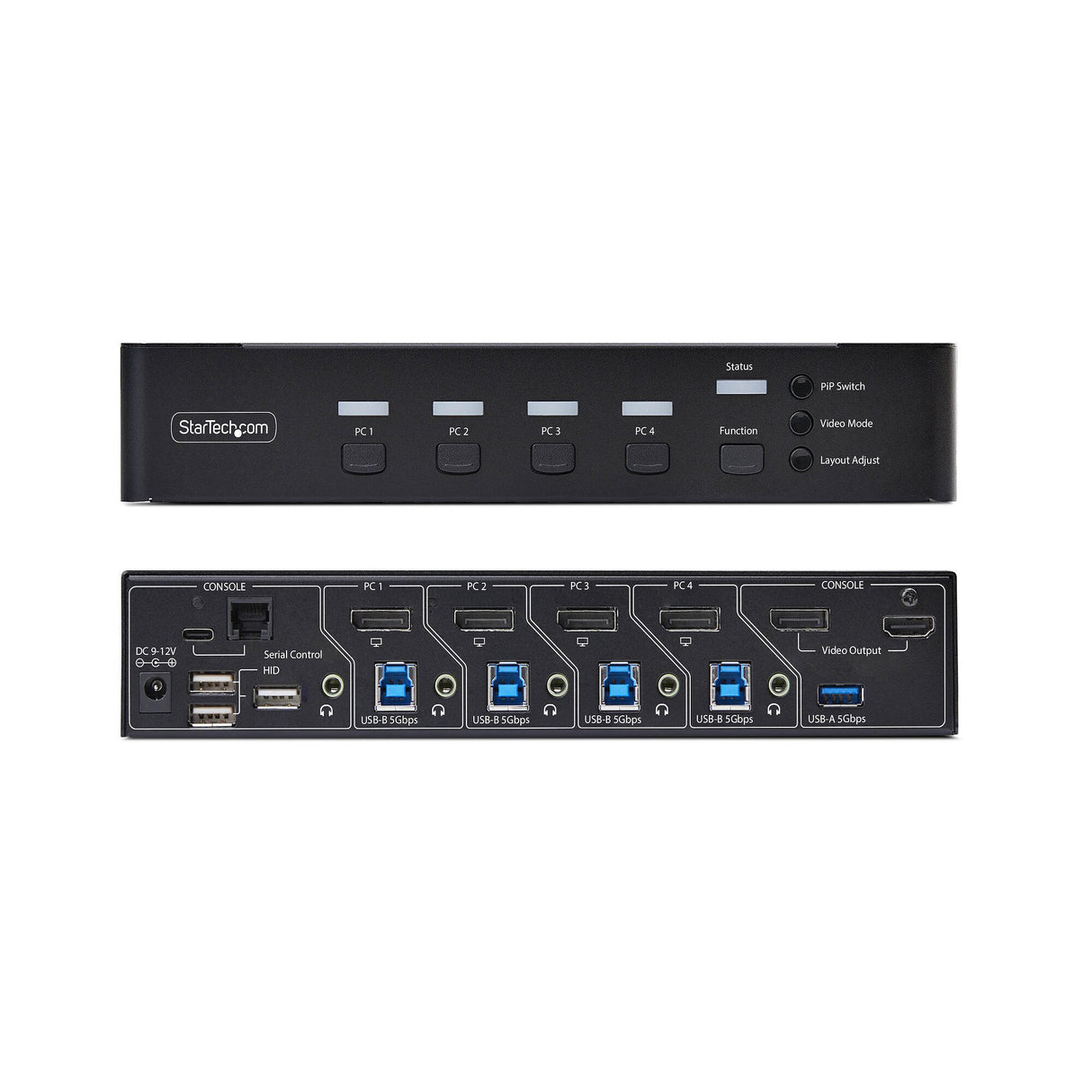 StarTech.com 4-Port DisplayPort KVM Switch with Mouse Roaming and Multi-View / Picture-in-Picture, 4K 60Hz, USB 3.0 (5Gbps) Hub, Hotkey Control, TAA Compliant