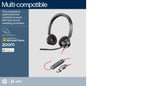 POLY Blackwire 3320 Stereo Microsoft Teams Certified USB-C Headset +USB-C/A Adapter