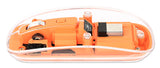 Manhattan Transparent Rechargeable Wireless Mouse, Clear/Orange, Adjustable 800/1200/1600dpi, With RGB LED light, 2.4Ghz (effective range up to 10m), USB, Optical, Ambidextrous, Four Button with Scroll Wheel, Slim Design, USB-A micro receiver, Lithium Ion