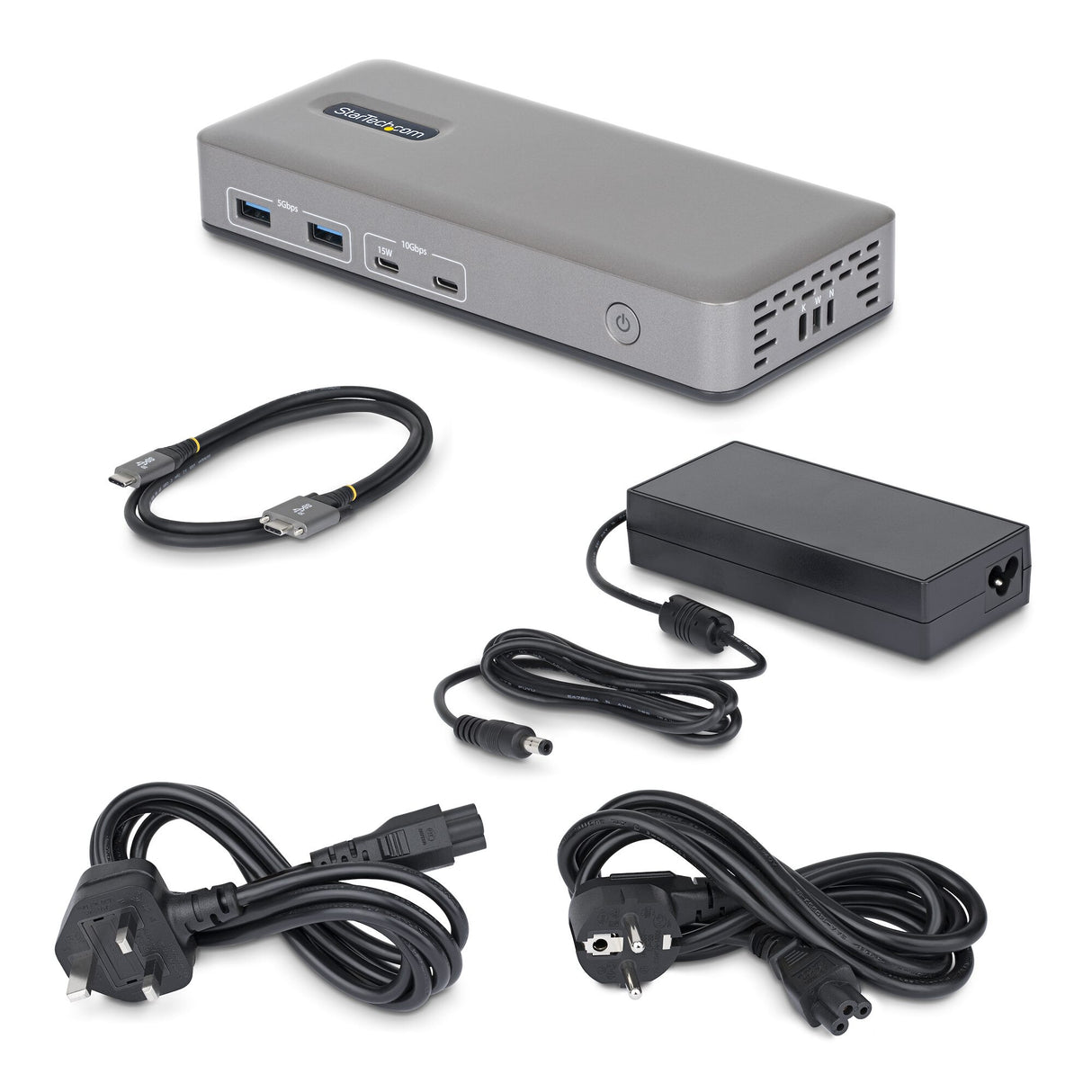StarTech.com Dual-Monitor USB-C Docking Station, HDMI, 4K 60Hz, 100W Laptop Charging, 1GbE, Driverless, Multi-Monitor Dock For Windows