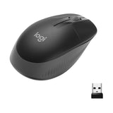 Logitech Souris sans fil M190, conception courbe ambidextre pleine grandeur, batterie de 18 mois avec mode d'économie d'énergie, récepteur USB, contrôle précis du curseur avec large molette de défilement et boutons échancrés, noire