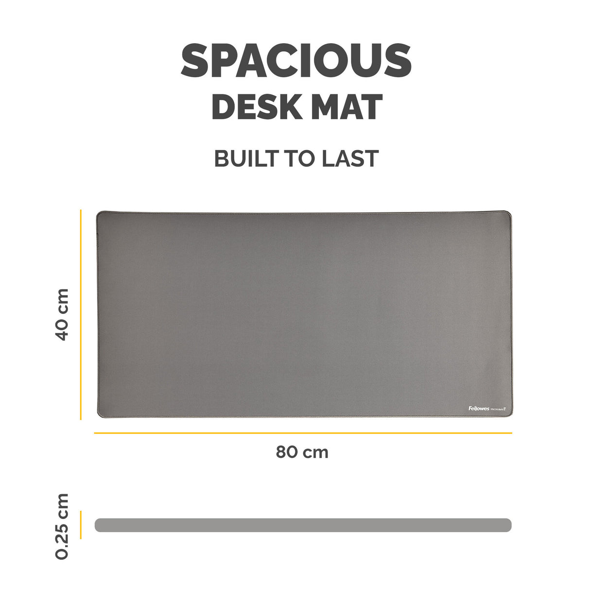 Fellowes Computer Desk Mat with Non-Slip Base Breyta Desk Mat with Antibacterial Protection Grey