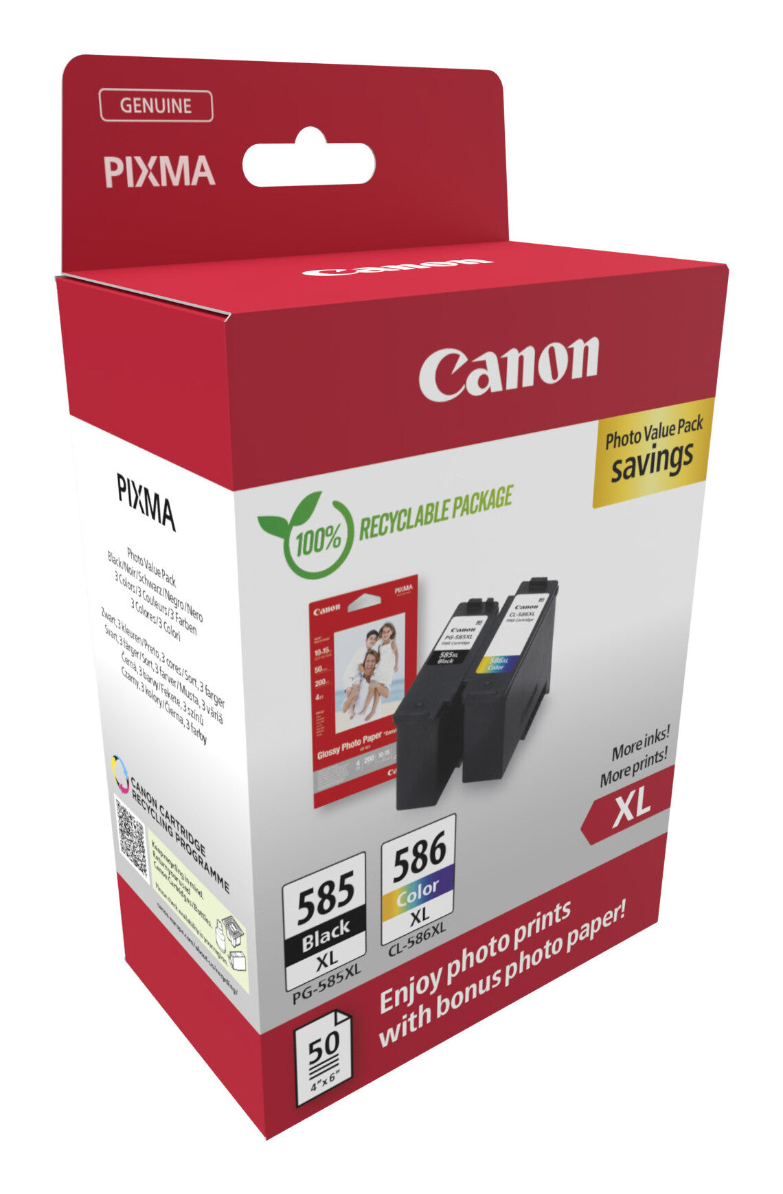 Canon PG-585XL/CL-586 PVP ink cartridge 2 pc(s) Original High (XL) Yield Black, Cyan, Magenta, Yellow