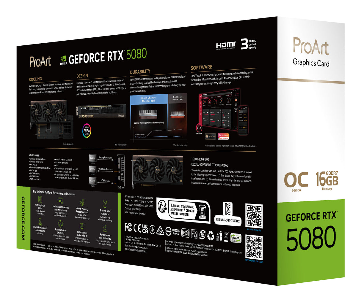 ASUS ProArt -RTX5080-O16G NVIDIA GeForce RTX 5080 16 GB GDDR7