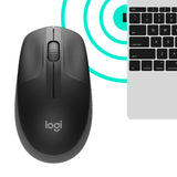 Logitech Souris sans fil M190, conception courbe ambidextre pleine grandeur, batterie de 18 mois avec mode d'économie d'énergie, récepteur USB, contrôle précis du curseur avec large molette de défilement et boutons échancrés, noire