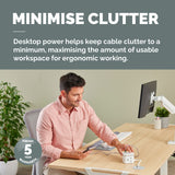 Fellowes Power Cube with 3 Power Socket Extension USB-A & USB-C Ports White