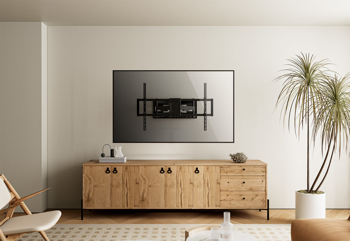 Manhattan Wall Mount for TV & Monitors (Full Motion), For screens 37" to 120", VESA compatibility: all between 200x200mm to 900x600mm - check the dimensions of the four mounting holes on back of screen to ensure it fits, Max 120kg, Black, Bracket,Lifetime