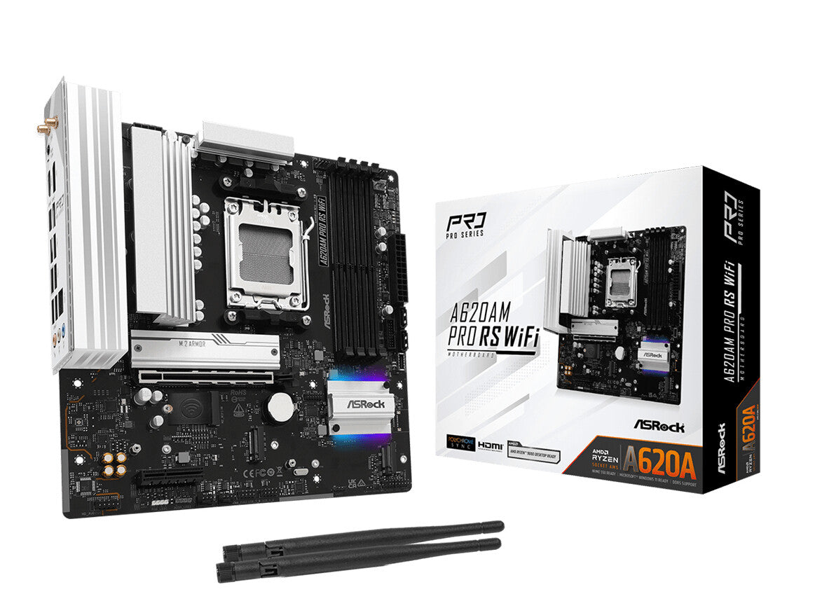 Asrock A620AM Pro RS WiFi AMD A620A Socket AM5 micro ATX – Direct Computers