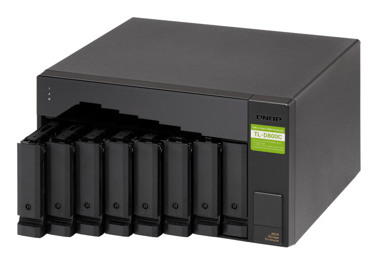 QNAP TL-D800C storage drive enclosure HDD/SSD enclosure Black, Grey 2.5/3.5"