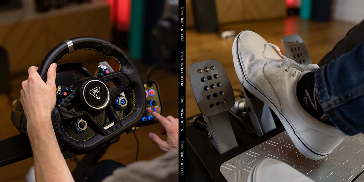 Turtle Beach VelocityOne Race Wheel and Pedal System with Force Feedback, Magnetic Paddle Shifters and Hall Effect Sensors for Xbox Series X or S, Xbox One and Windows. Officially licensed for Xbox