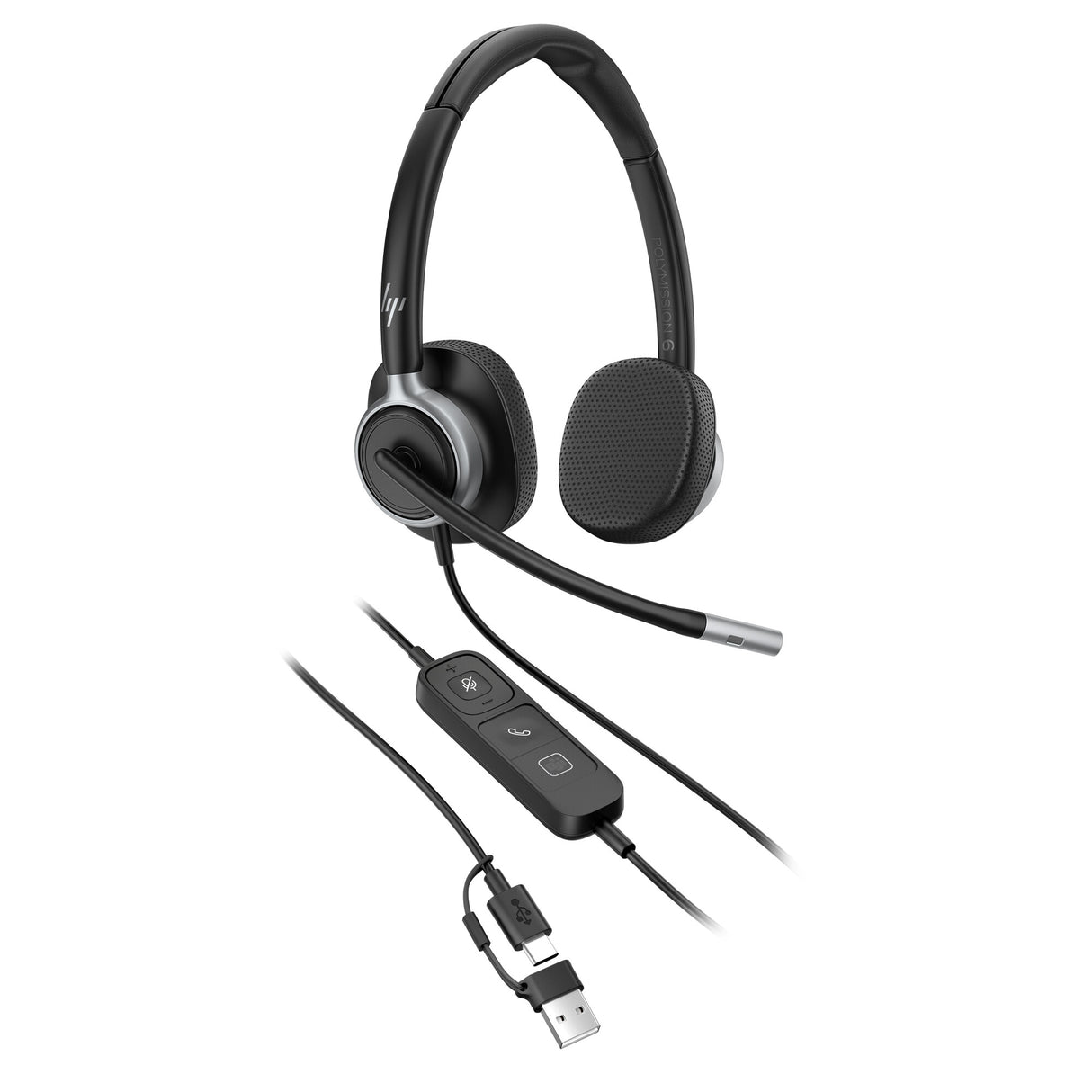 HP Poly Mission 625 Stereo USB Wired Headset (Bulk)