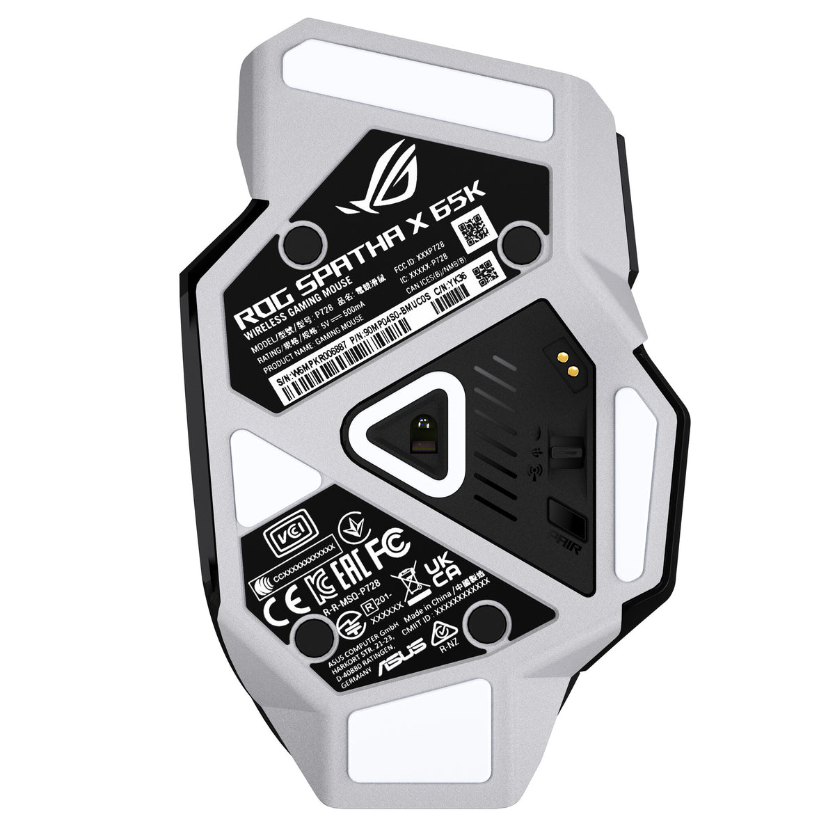 ASUS ROG Spatha X 65K mouse Gaming Right-hand RF Wireless + Bluetooth + USB Type-A Optical 65000 DPI