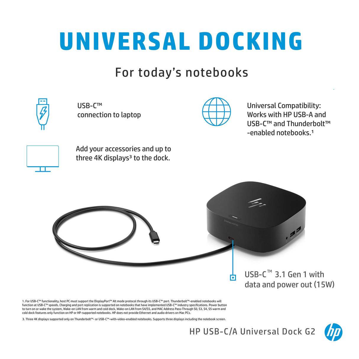 HP USB-C/A Universal Dock G2