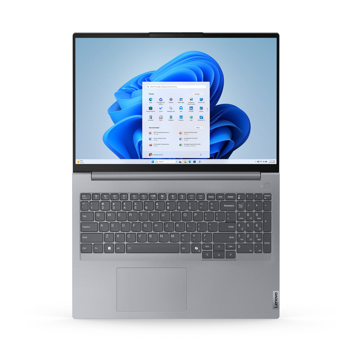 Lenovo ThinkBook 16 Intel Core Ultra 7 155H Laptop 40.6 cm (16") WUXGA 16 GB LPDDR5-SDRAM 512 GB SSD Wi-Fi 6E (802.11ax) Windows 11 Pro Grey