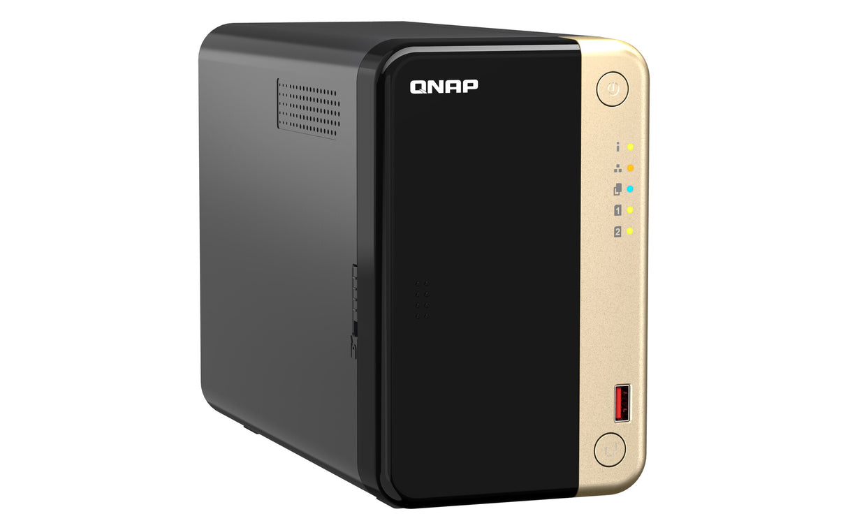 QNAP TS-264 NAS Tower Ethernet LAN Black, Gold N5095