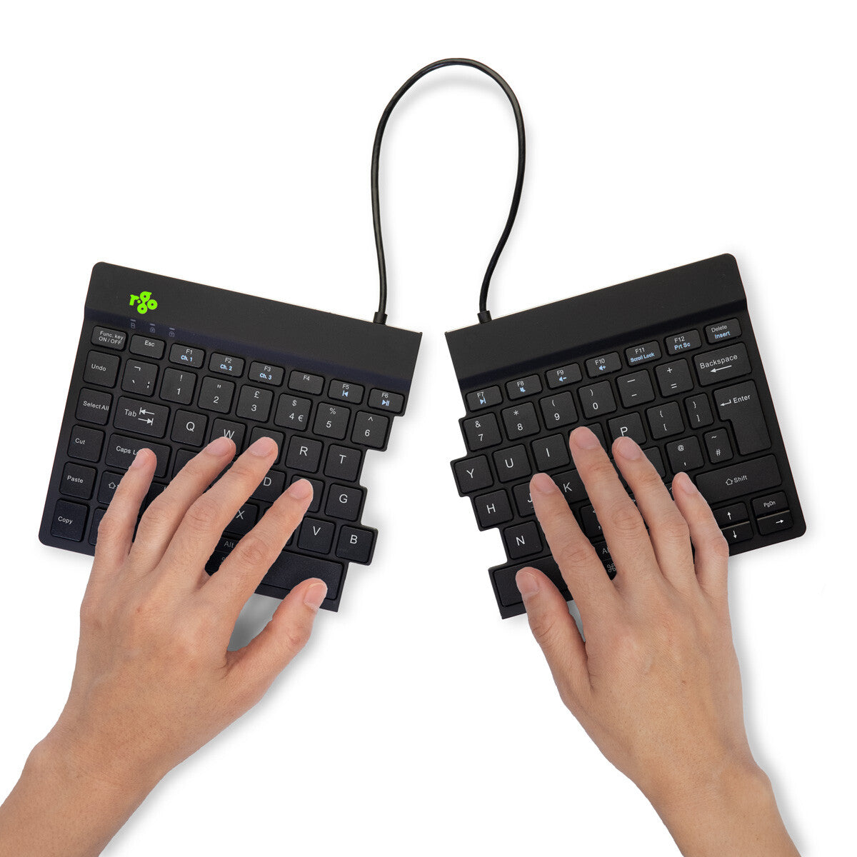 R-Go Tools Ergonomic keyboard R-Go Split Break with break software, ergonomic split keyboard, QWERTY (UK), Bluetooth, black