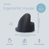 R-Go Tools Ergonomic mouse R-Go HE Break with break software, medium (hand size 165-185 mm), left-handed, Wired, black