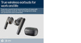 POLY Voyager Free 60+ UC Carbon Black Earbuds +BT700 USB-A Adapter +Touchscreen Charge Case