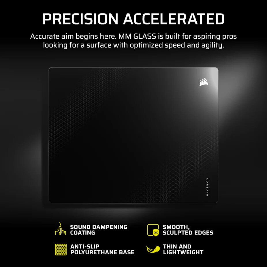 Corsair MM Glass Large Gaming mouse pad Black