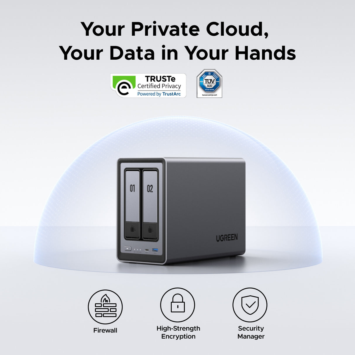 Ugreen NETWORK ATTACHED DXP2800 DISKLESS UK NAS Desktop Intel® N N100 8 GB DDR5 0 TB UGOS Pro
